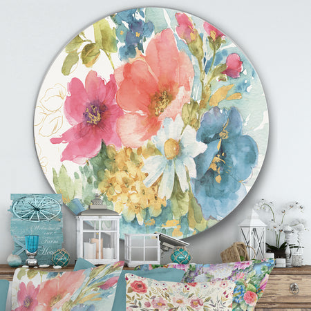 My French Garden - Farmhouse Metal Circle Wall Art
