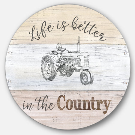 Farmhouse Moment Tractors - Farmhouse Metal Circle Wall Art