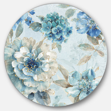 Indigold Watercolor Lovely bird IV - Farmhouse Metal Circle Wall Art
