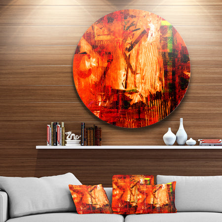 Abstract Fire Red - Abstract Glossy Metal Wall Art