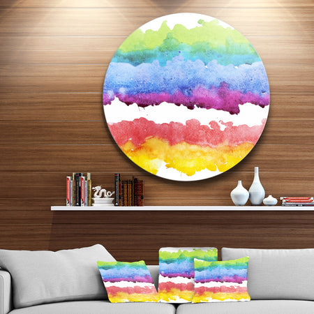 Colorful Stripes in Vector Pattern - Abstract Glossy Metal Wall Art