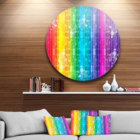 Rainbow Effects Illustration - Abstract Glossy Large Disk Metal Wall Art