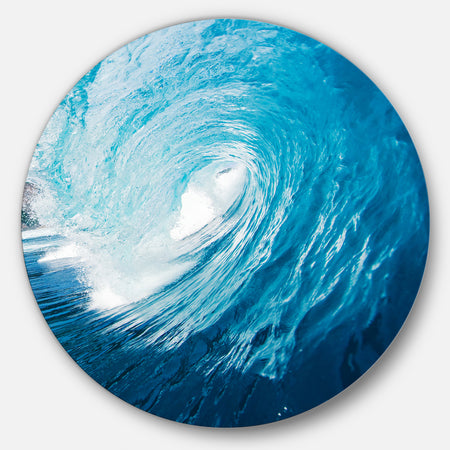 Ocean Waves in Hawaii - Photo Round Wall Art