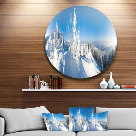 Panoramic Winter Mountain - Photo Circle Wall Art