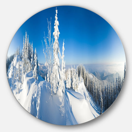 Panoramic Winter Mountain - Photo Circle Wall Art
