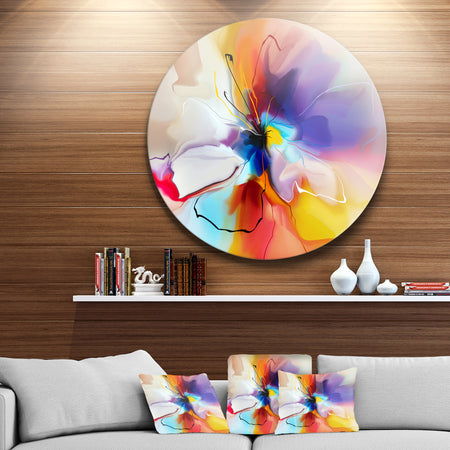 Creative Flower in Multiple Colors - Abstract Floral Circle Metal Artwork