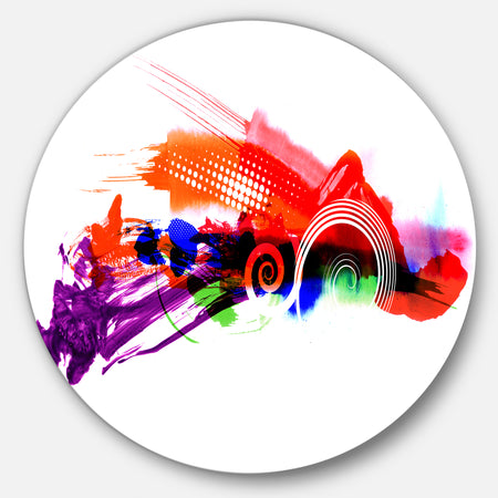 Abstract Splashes of Colors - Abstract Painting Disc Metal Artwork