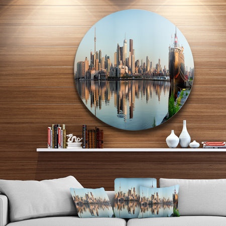 Toronto City Skyline Panorama - Cityscape Photography Large Disc Metal Wall art