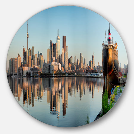 Toronto City Skyline Panorama - Cityscape Photography Large Disc Metal Wall art