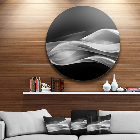 Glittering Silver Pattern - Abstract Digital Art Round Wall Art