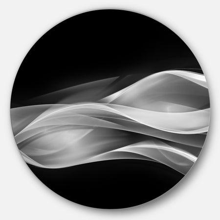 Glittering Silver Pattern - Abstract Digital Art Round Wall Art