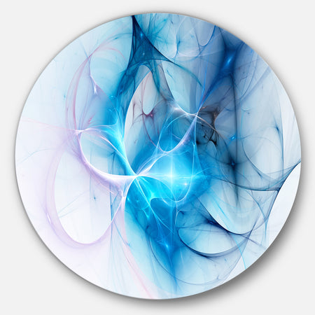 Blue Nebula Star - Abstract Digital Art Circle Wall Art