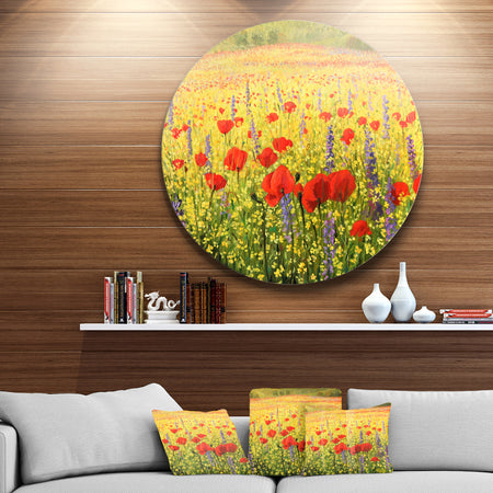 Sea of Blossom - Landscape Floral Art Round Wall Art