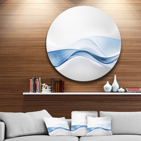 3D Wave of Water Splash - Abstract Digital Art Round Metal Wall Art