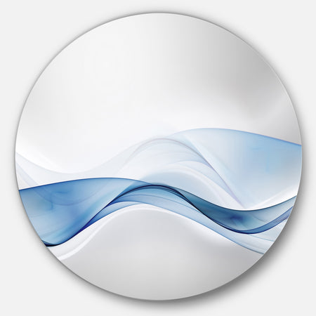 3D Wave of Water Splash - Abstract Digital Art Round Metal Wall Art