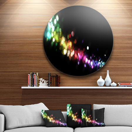 Colorful Abstract Lighting - Abstract Digital Art Disc Metal Artwork