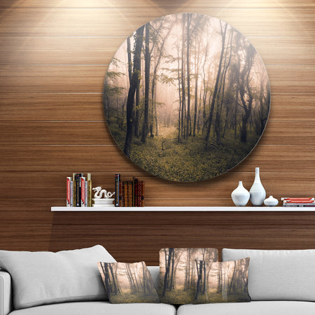 Dark Old Spring Forest - Landscape Photo Circle Wall Art