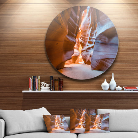Antelope Canyon Glow Inside - Landscape Photo Disc Metal Wall Art