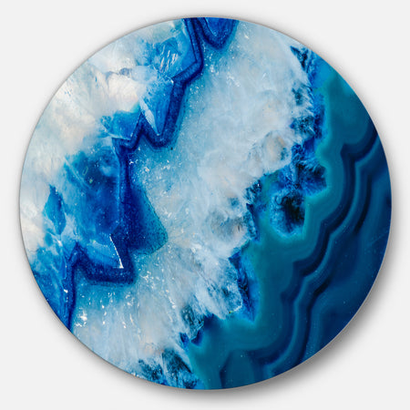 Geode Slice Macro - Abstract Digital Art Circle Metal Wall Art