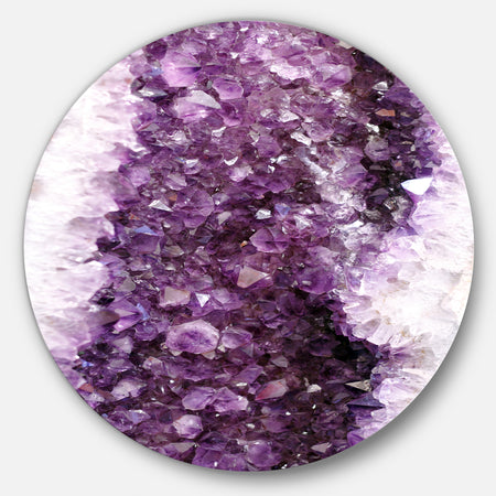 Purple Precious Stones - Abstract Digital Art Round Wall Art