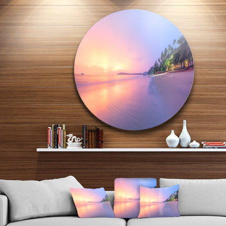 Beach with Colorful Sky - Beach and Shore Photo Disc Metal Artwork