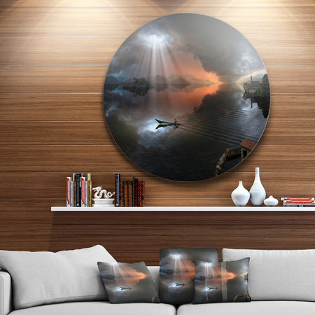 High Water Photo Collage - Seascape Art Disc Metal Wall Art