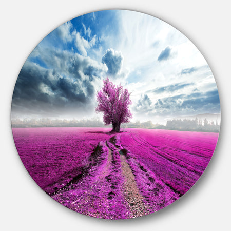 Surreal Floral World - Landscape Photography Round Wall Art