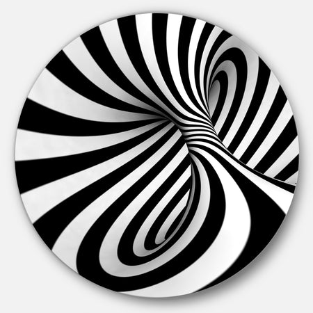Spiral Black n - White - Abstract Art Large Circle Metal Wall art