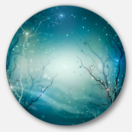 Blue Winter Fantasy Forest - Landscape Photo Disc Metal Wall Art
