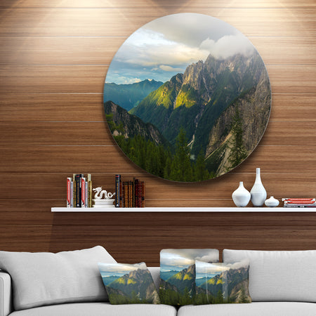 Sunrise with Yellow Reflection - Landscape Photo Disc Metal Wall Art