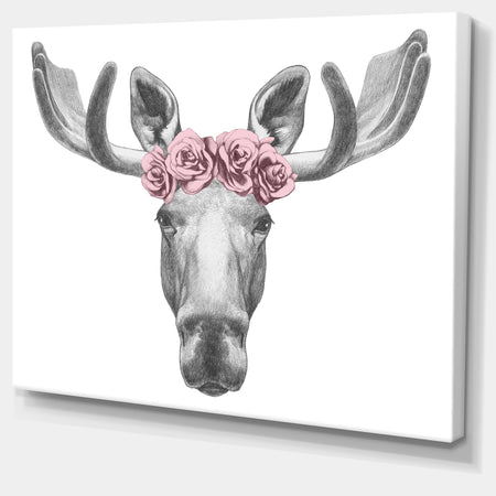 Silver Orchid Moose with Floral Head Wreath