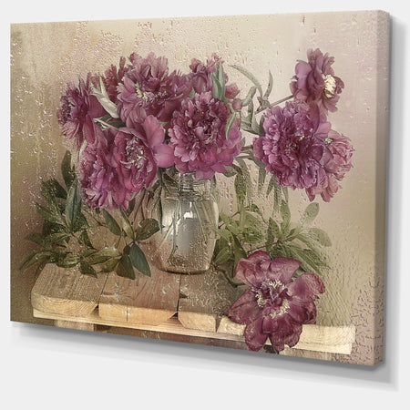 Bouquet of Pink Peonies - Floral Canvas Art Print