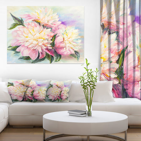 Blooming Pink Peonies - Floral Canvas Art Print