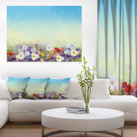 Soft Flowers in Spring Background - Large Floral Wall Art Canvas