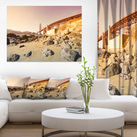 Golden Gate in Bright Day - Landscape Art Print Canvas