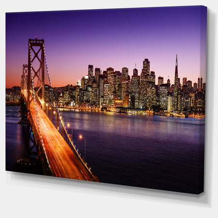 San Francisco skyline and Bay Bridge - Sea Bridge Canvas Wall Artwork