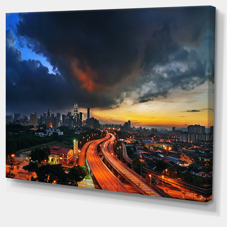 Busy Elevated Highway in Kula Lumpur - Cityscape Canvas print