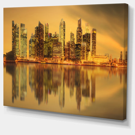 Singapore Marina Bay Skyscrapers - Cityscape Canvas print
