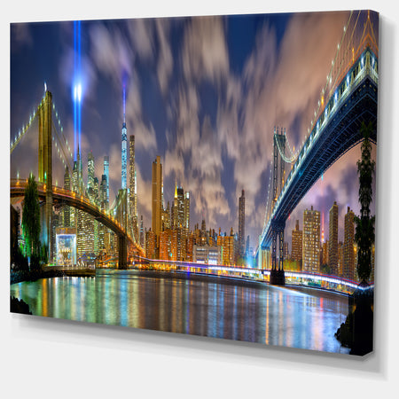 Manhattan in Memory of September 11 - Cityscape Canvas print