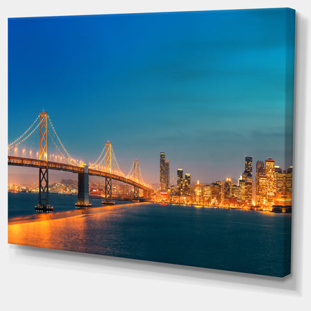 Illuminated San Francisco Skyline - Cityscape Canvas print