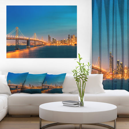 Illuminated San Francisco Skyline - Cityscape Canvas print
