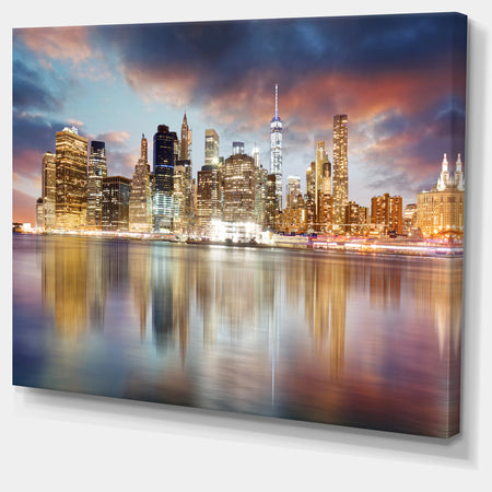 New York Skyline at Sunrise with Reflection. - Cityscape Canvas print