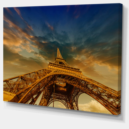 Dramatic Sky above Paris Eiffel Tower in Paris - Cityscape Canvas print