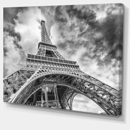 Black and White View of Paris Eiffel Tower - Cityscape Canvas print