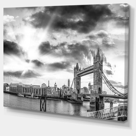 Black and White View of London Panorama - Cityscape Canvas print