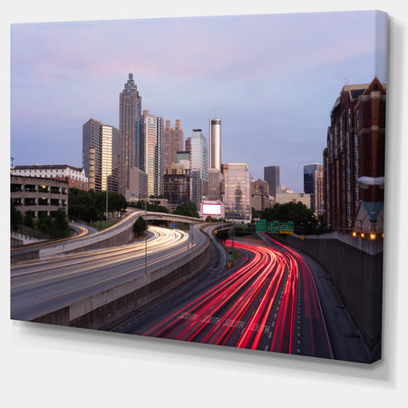 Atlanta Georgia Rush Hour Traffic at Dusk - Cityscape Canvas print
