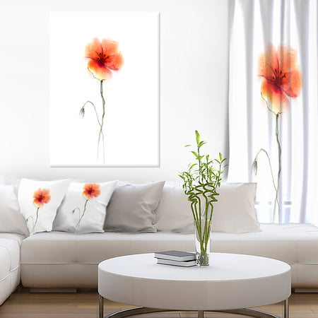 Large Pink and Red Poppy Flower - Large Flower Canvas Wall Art