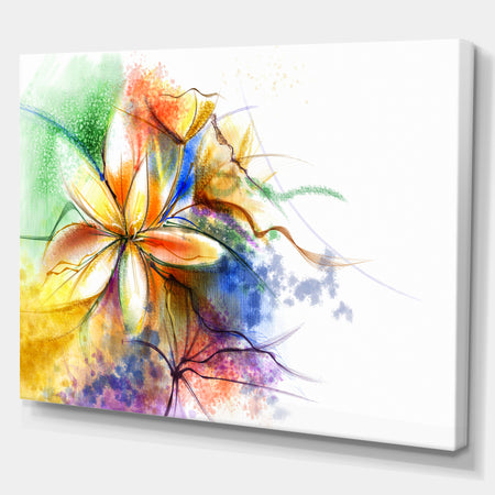 Abstract Multi-color Flower Fusion - Large Flower Canvas Wall Art
