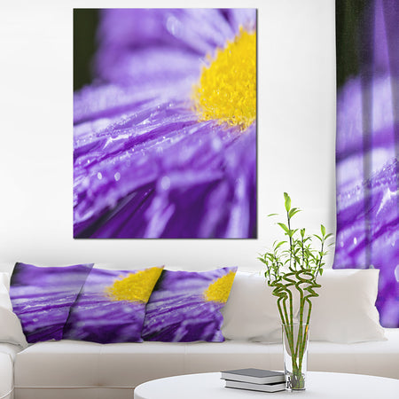 Large Violet Flower Petal Close-up - Large Flower Canvas Wall Art