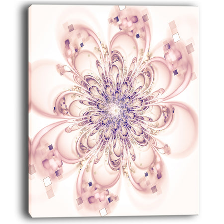 Full Bloom Fractal Flower in Pink - Large Flower Canvas Wall Art